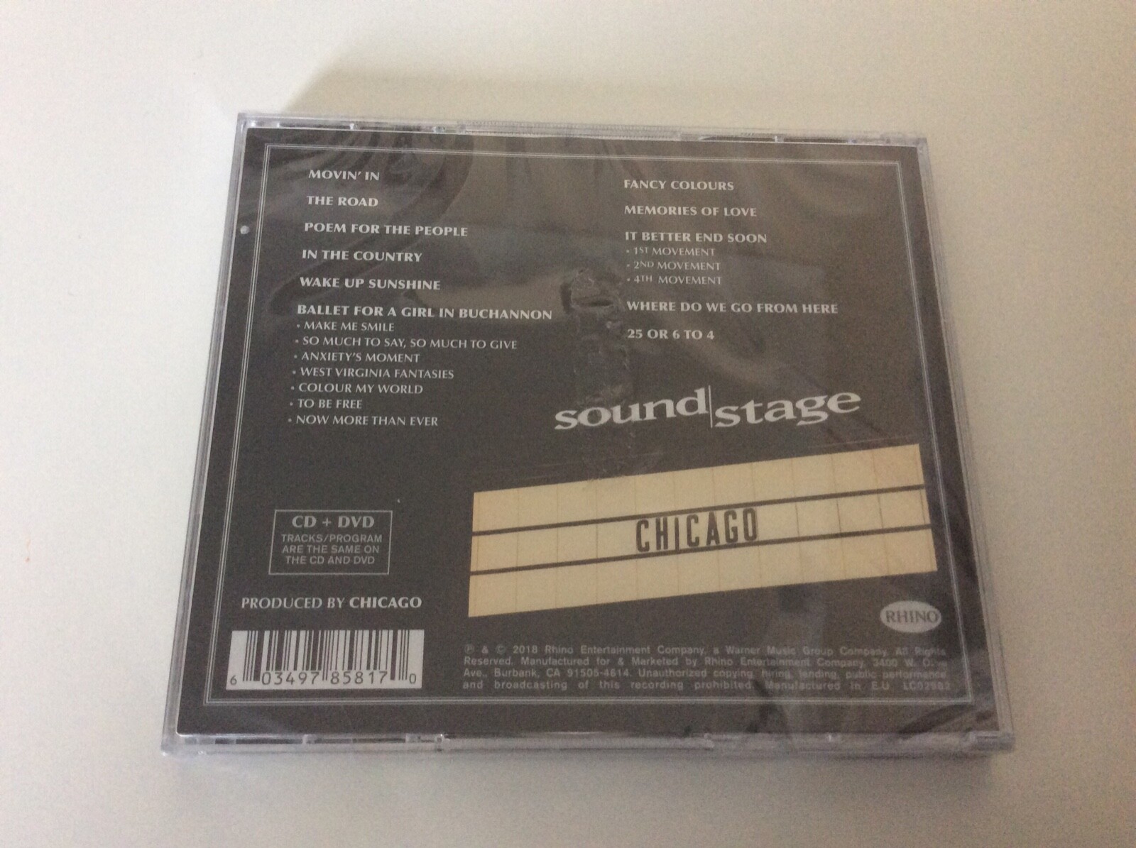 CHICAGO II LIVE ON SOUNDSTAGE CD+DVD NEW AND SEALED. K1 eBay