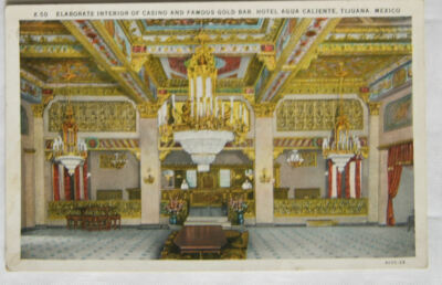 Vintage Postkarte Casino & Goldbarren, Hotel Agua Caliente, Tijuana, Mexiko