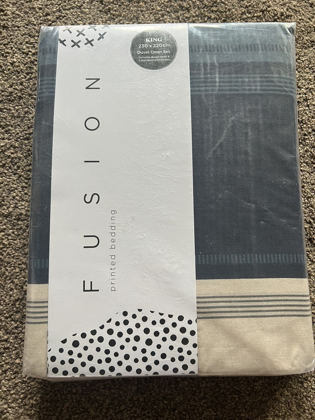 Fusion Betley Duvet Cover Set in Blue, Kingsize