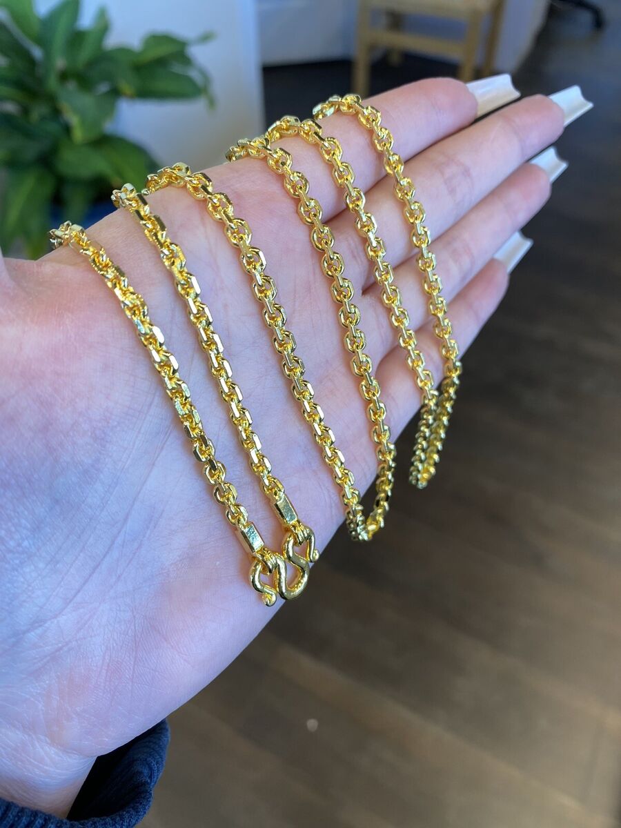 9999 24k Solid Gold anchor link chain necklace 80 Gram 30 9999 24k Solid Gold anchor link chain necklace 80 Gram 30