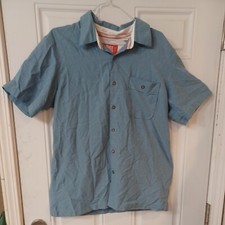 Toes On the Nose Short Sleeve Button Up Shirt Mens Small Blue