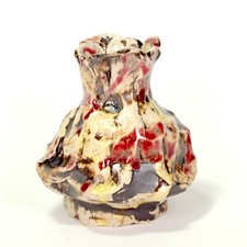 Vase Keramik Steinzeug glasiert Höhle Lascaux sign Prof em Loeschner-Gornau w14