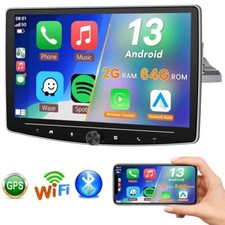 2+64G 10.1" Android 15 Carplay Autoradio GPS Navi RDS 1DIN Schermo Girevole