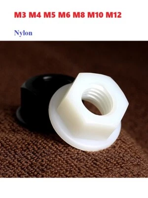 HUIRUIXIN White Nylon Plastic Hexagon Nuts With Flange M3 M4 M5 M6 M8 M10 M12