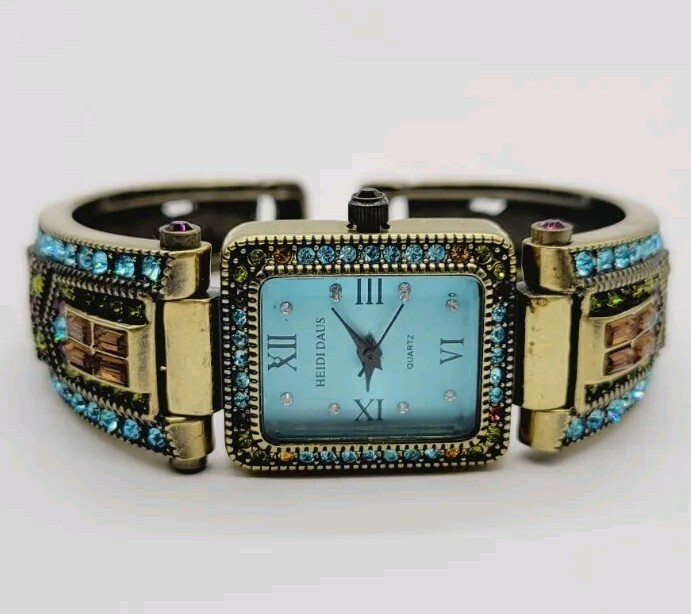 Heidi Daus Art Deco Swarovski Crystal Bronze Tone Quartz Bracelet Watch HEIDI DAUS WATCH Bronze Tone Swarovski Crystal Ladies Quartz  main image 2