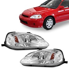 Pair Headlights Without Bulbs Left Right For 1999 2000 Honda Civic 4 Cyl 1.6l