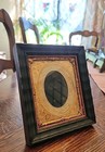 Antique Daguerreotype or Tintype Black & White Photo Young Blonde Boy Framed