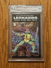 Leonardo, TMNT #1 PGX 9.2 Signed & Remarked By Eastman (Mirage, 1986)