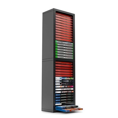 Black Video Game Storage Tower for PS5, PS4, PS3, Nintendo Switch, Xbox,36 Disk