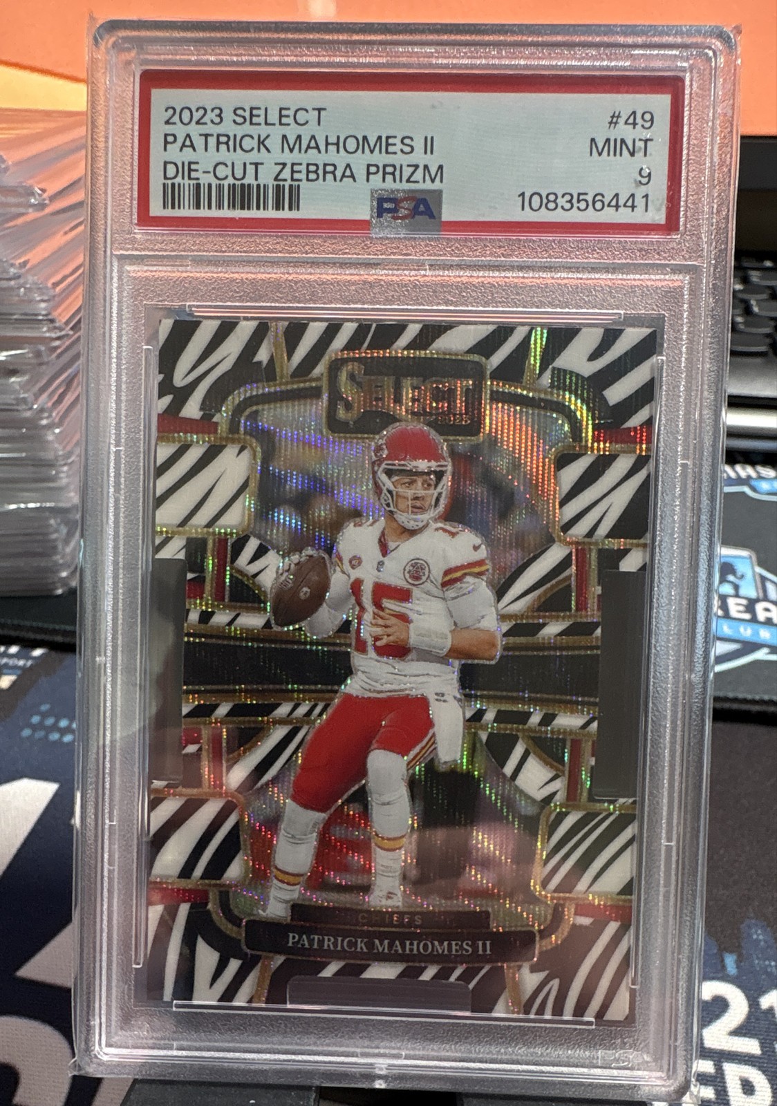 2023 Panini Select - Concourse Patrick Mahomes II #49 Zebra Prizm Die-Cut