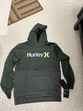 HURLEY DEUTCH GREEN HEATHER H20-DRI BOYS XL HOODIE NWT 13-15 Yrs