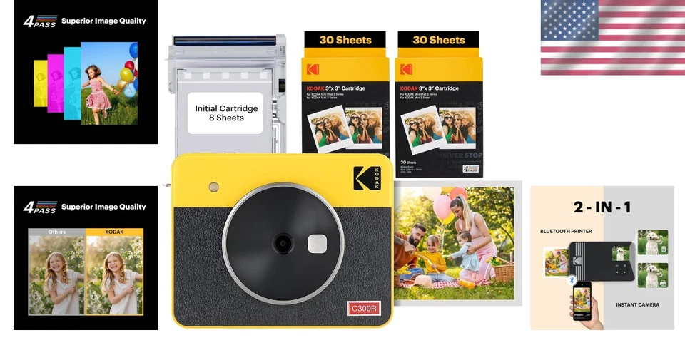 Mini Shot 3 Retro Instant Camera + Printer Bundle - Image 2 of 4