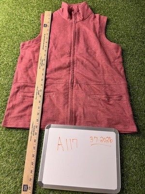 Eurojoy Vest Women's Sleeveless Zip-Up Vest in Red Heather