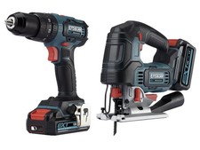 Erbauer 18V Li-ion Cordless Combi drill & jigsaw (1 x 2Ah & 1x 4Ah) & Carry Case