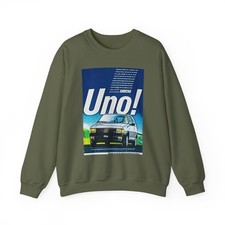 Fiat Uno Retro Car Art Long Sleeve Sweatshirt Graphic Print Crewneck Unisex Gift