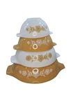 VTG Pyrex Set of Butterfly Gold Cinderella Mixing Bowls - Pyrex 441 442 443 444