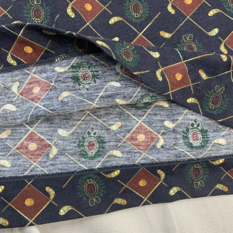 Vintage 90s Bugle Boy Company Polo Shirt Mens Med All Over Print Golf Dad - Image 4 of 4