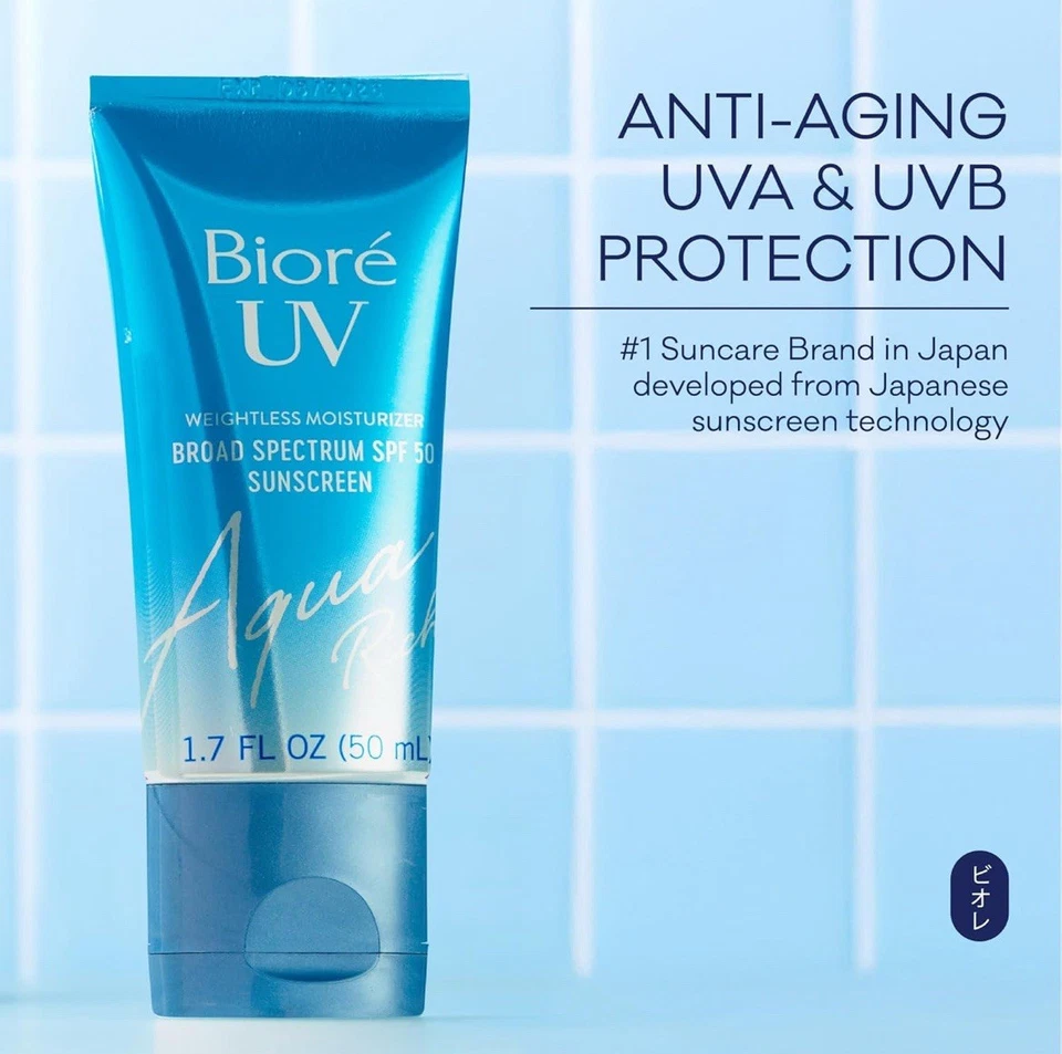 Protector solar Biore UV Aqua Rich Watery Essence SPF50+PA++++ 50 g versión Japón Foto 2 de 2