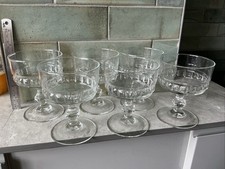 Set of 6 Vintage Glass Trifle Dessert Dishes Bowls Clear Glass Used VGC