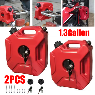 #ad 2X 1.3 Gal Portable Gas Fuel Tank Petrol Storage Can For ATV UTV Motorcycle Car $51.98