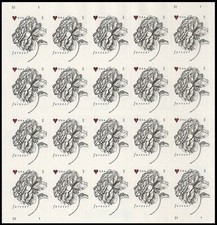 2015 USPS Vintage Wedding Rose Pane of 20 stamps Wedding Series