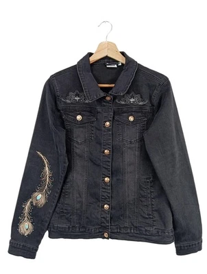 DISNEY Veste en jean Dames Veste T EU 38 noir style décontracté - Photo 1/4