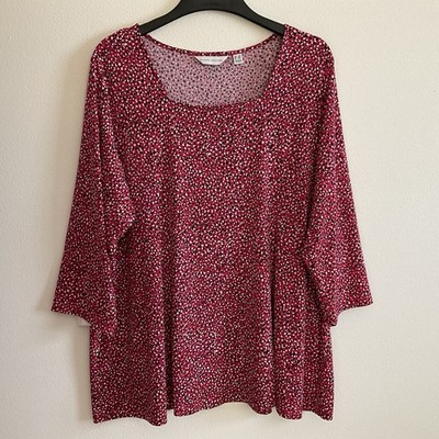Susan Graver Women Tunic Top Plus Size 2X Square Neck Multi-Color