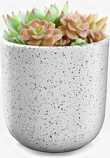 Ceramic Flower Pot Planter White 5.75 Inch Indoor Succulent Plant Pot Drainage