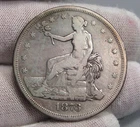 Key-date  1873-cc Silver TRADE Dollar.  Carson City coin. (obverse scratch)