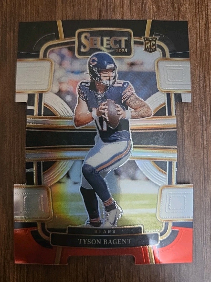 Tyson Bagent 2023 Select Black and Red Prizms Die Cuts 18 Chicago Bears Rookie