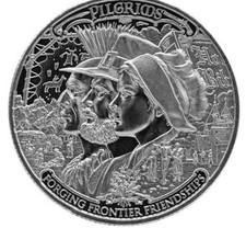 2020 Frontiers 1 oz .999 Silver  Pilgrims 1st in Series Mayflower Thanksgiving 89.00 per troy oz
