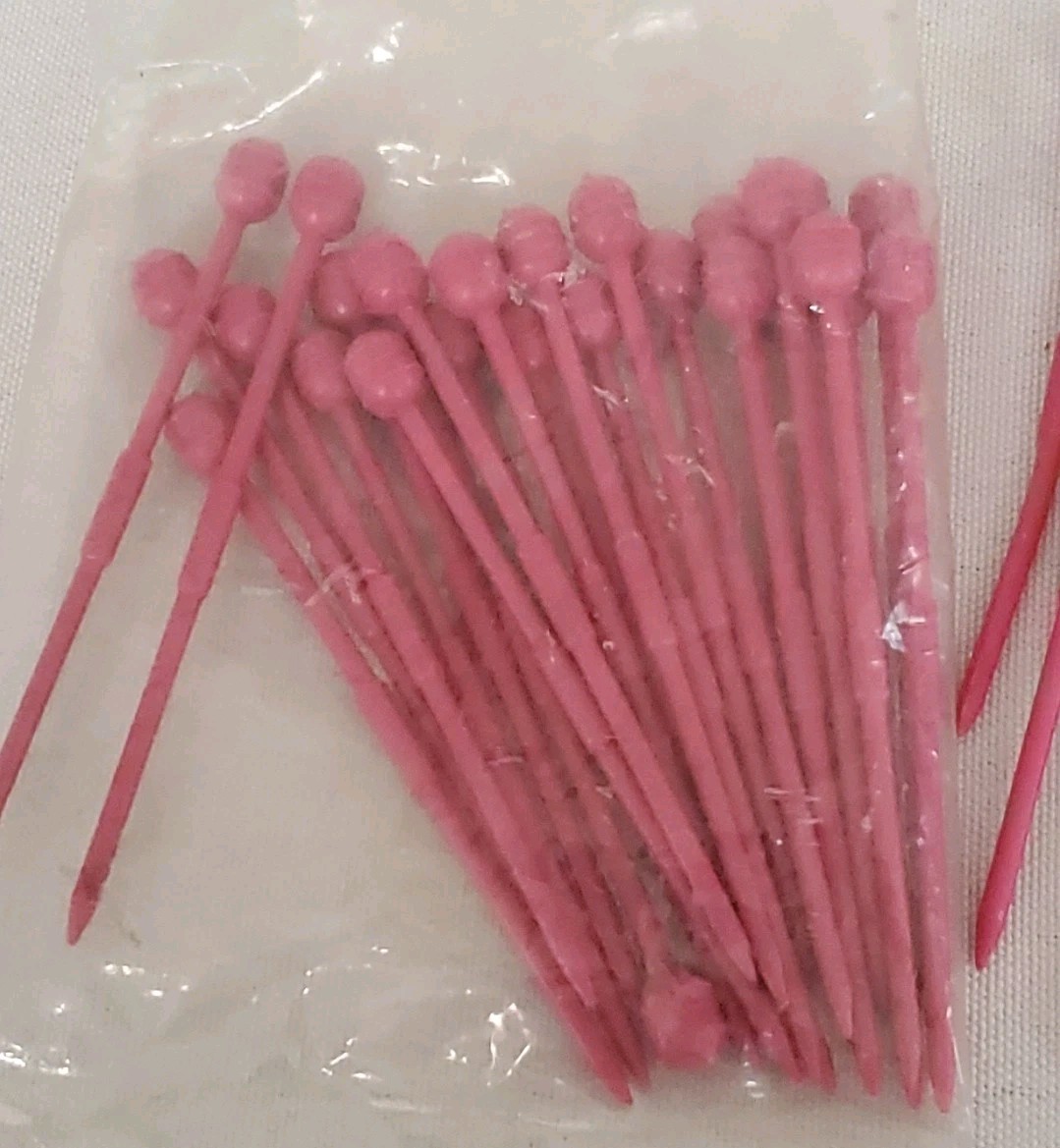 43 Used 25 Unopen Pack Hair Roller Pins Curler Picks 1960s Multi-Color Picks