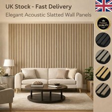 Premium Acoustic Slatted Felt Back Wall and Ceiling Panels 2400mm x 600mm