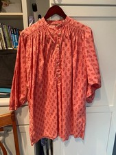 Doen Opal Dress Pink Sunflower Block Print 100% Organic Cotton Small