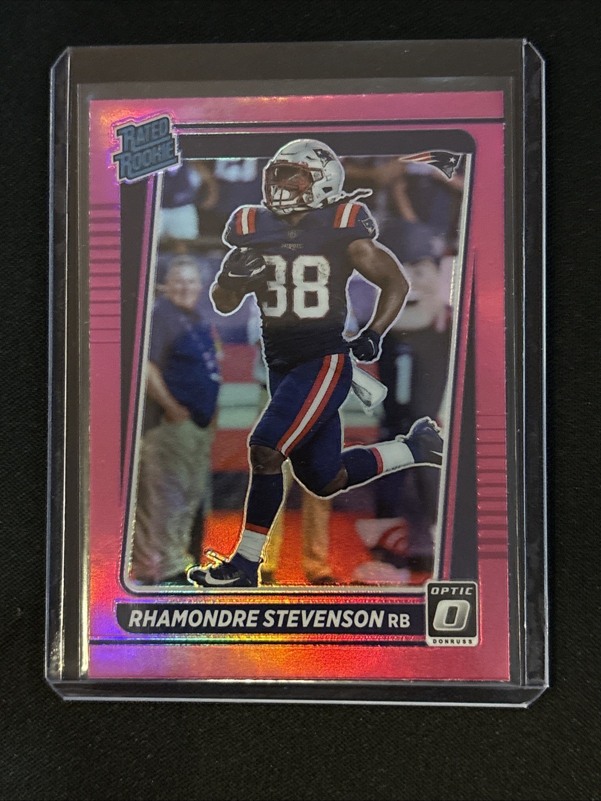 🔥Rhamondre Stevenson 2021 Donruss Optic #237 Pink Rated Rookie Patriots