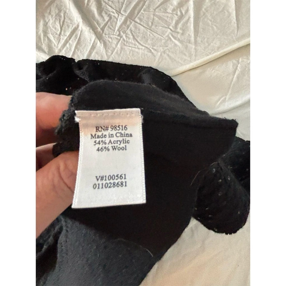 Suéter cárdigan abotonado con lentejuelas negras L Coldwater Creek para mujer Foto 4 de 4