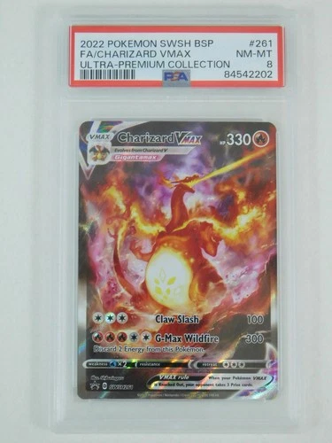 Charizard Vmax SWSH #261 Sword & Shield Ultra Premium Promo Pokemon PSA 8