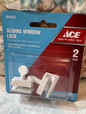 ACE Sliding Window Lock, White Aluminum, Lockable, Includes Hardware, 2 Pack