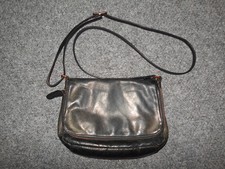 MARGOT NEW YORK BLACK LEATHER FOLDOVER FLAP 8.5X6.5 CROSSBODY BAG