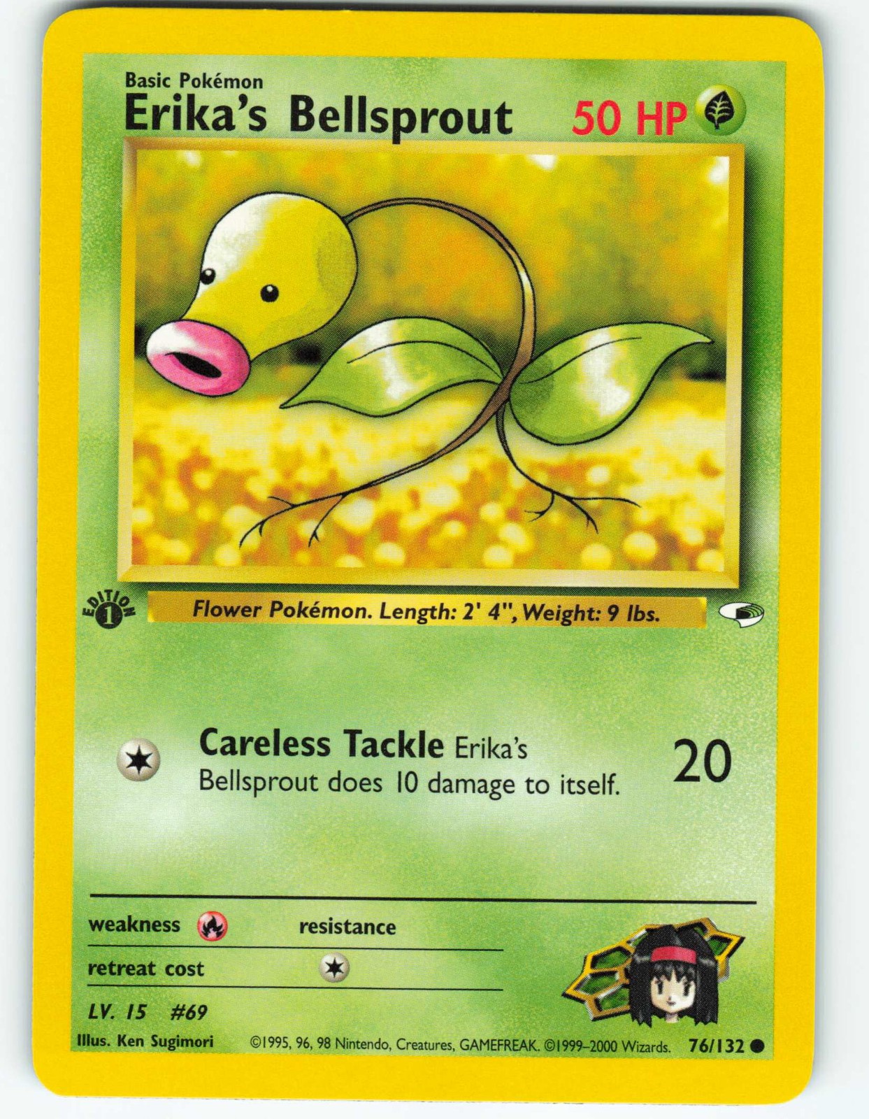 Erika's Bellsprout - 1st Edition - 76/132 Gym Heroes- WOTC - Pokémon TCG - 2000