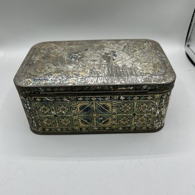 Huntley & Palmers Green  Biscuit Tin 1934  Box