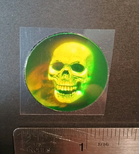 Vintage Stickers 3D Holographic Skull Halloween Sticker Polaroid VERY RARE HTF - Bild 8 von 9