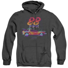 Back To The Future 88 Mph Mens Heather Hoodie Black Officially Licensed