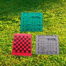 Checkers Board Game Mat Draughts 3 in 1 Lawn Game for Kids Adults Large Checkers
