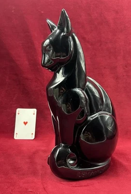 CAT KATZE CHAT LEMANCEAU SCULPTURE STATUE OBJETS ANIMAL CRAQUELE ART DECO 1930 - Photo 1/4