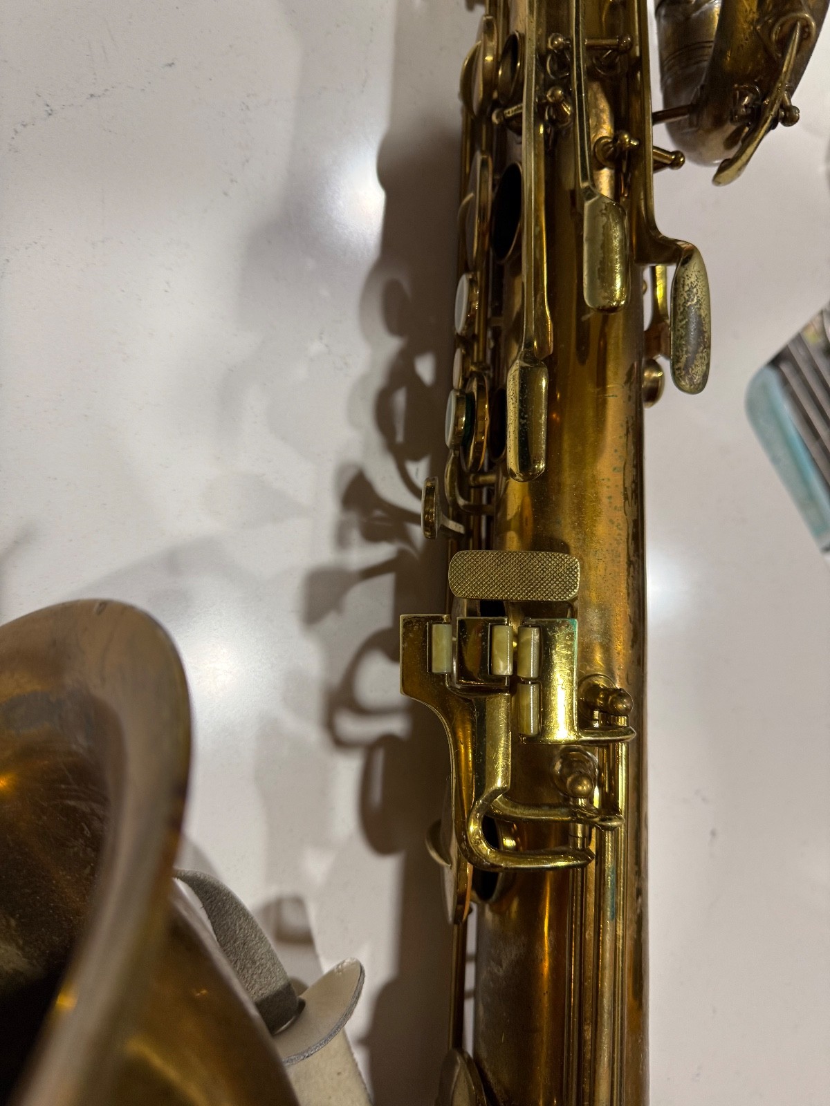 Conn 12M Transitional Art Deco Engraved Original Silver Plate Baritone Saxophone