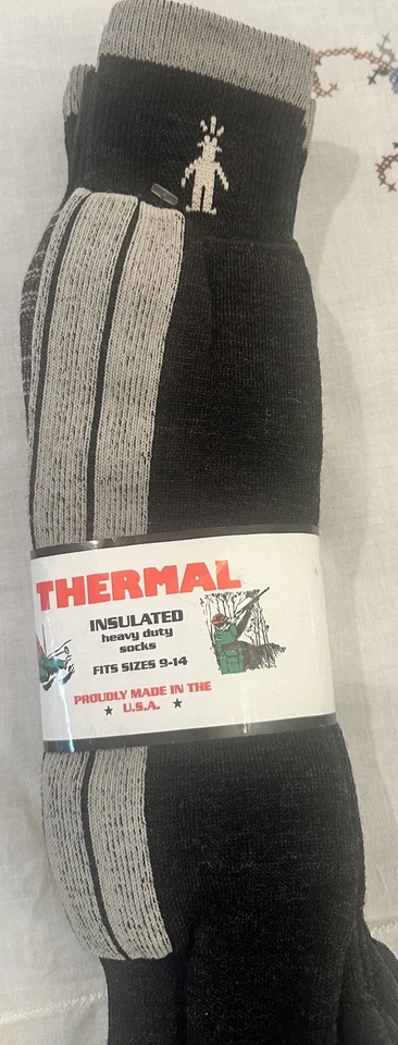 Smart wool Black/grey thermal Knee-High socks Size Sz 9-14. Pack of 3 unisex. - Image 3 of 4