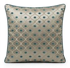 Cushion Cover Grey Elegant And Teal Polka Dot 43cm x 43cm Evans Lichfield