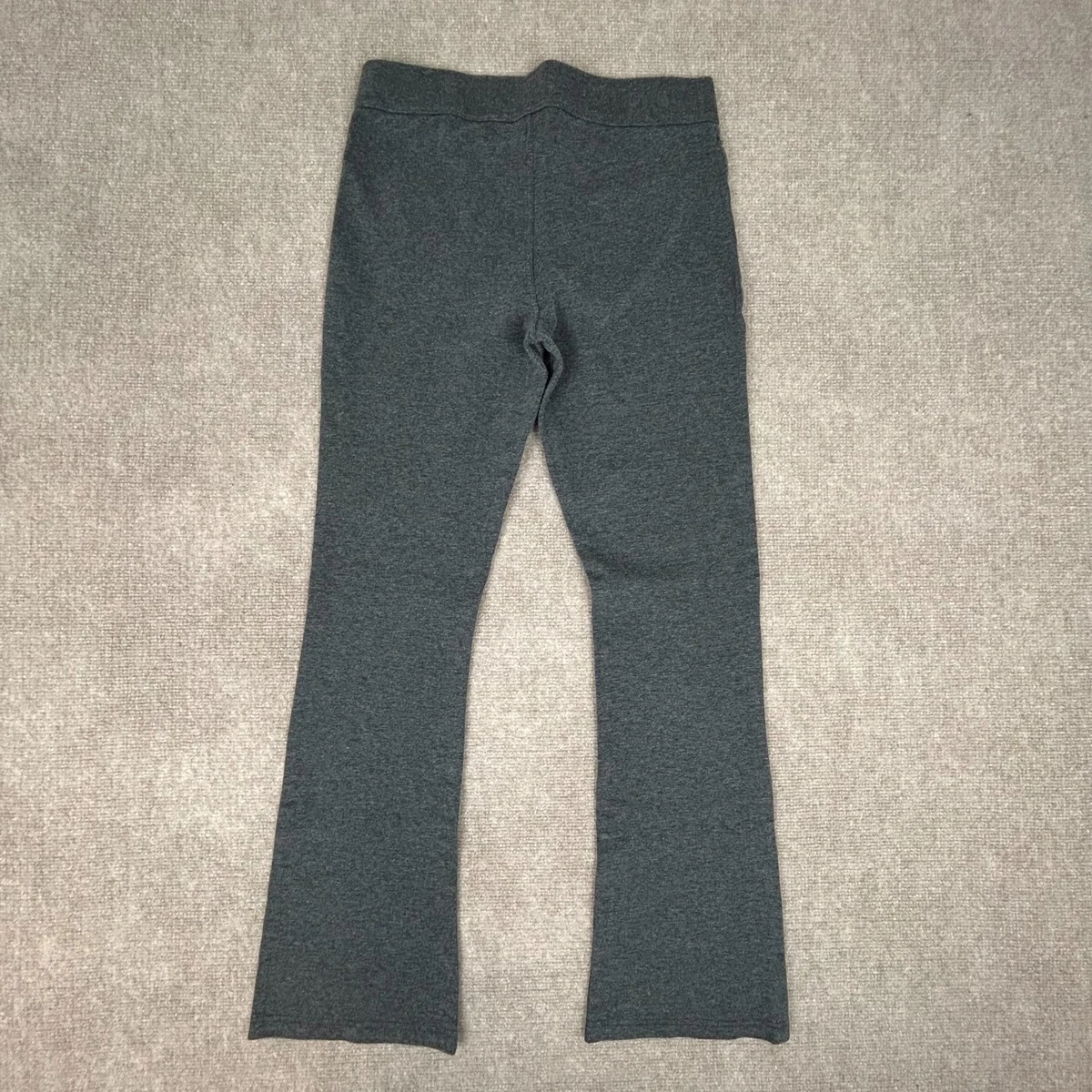 Pantalones para mujer H&M gris medio tejido jaspeado algodón elástico cintura alta