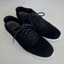 Cole Haan Zerogrand Stitchlite Wingtip Oxford Sneakers Womens 7 Black Suede